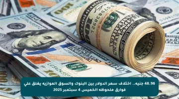 48.96 جنيه.. اختلاف سعر الدولار بين البنوك والسوق الموازية يغلق على فوارق ملحوظة الخميس 4 سبتمبر 2025